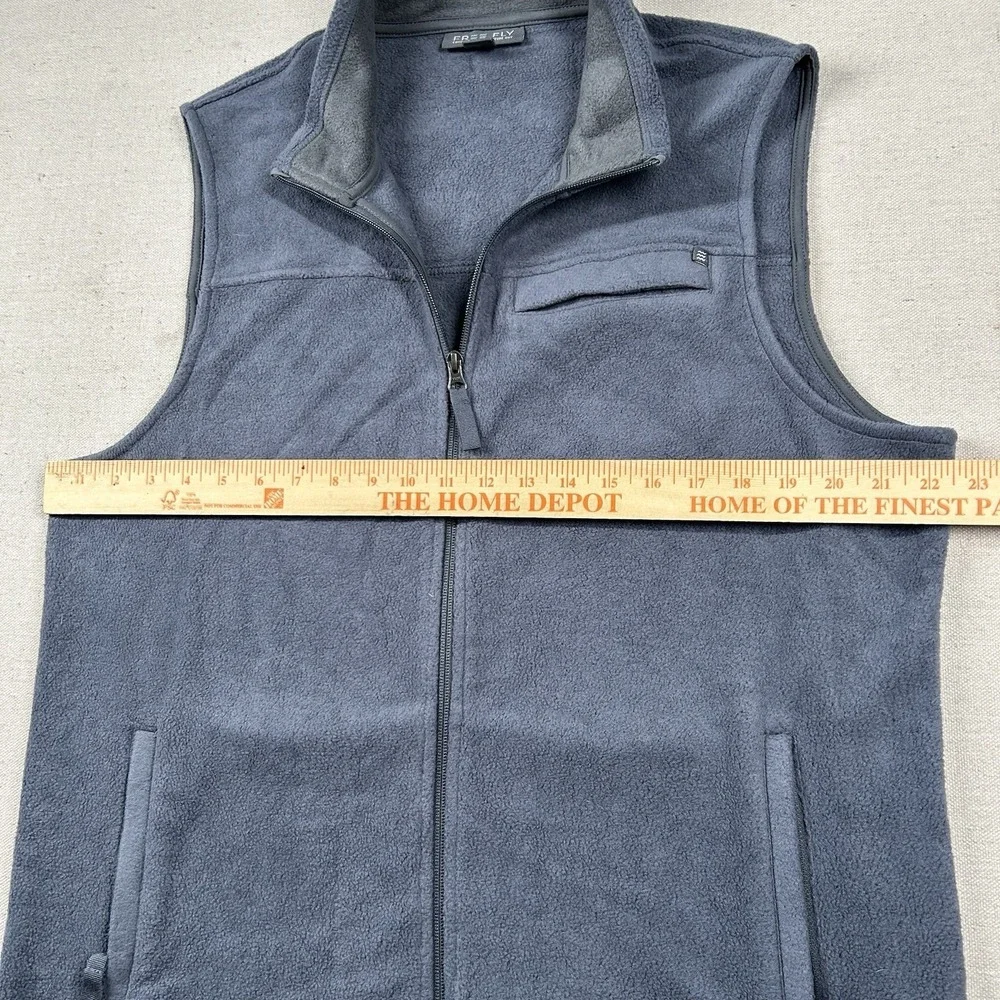 Free Fly Vest Mens XL Fleece Full Zip Bamboo Viscose Gray Outdoors Golf